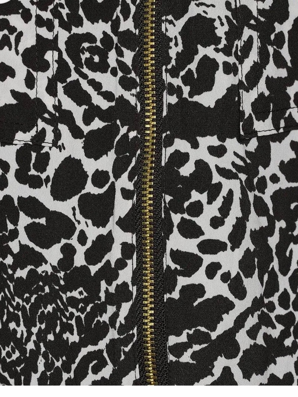 Michael Kors Black and White Animal Print Jacket with Gold Hardware - Picture 2 of 4